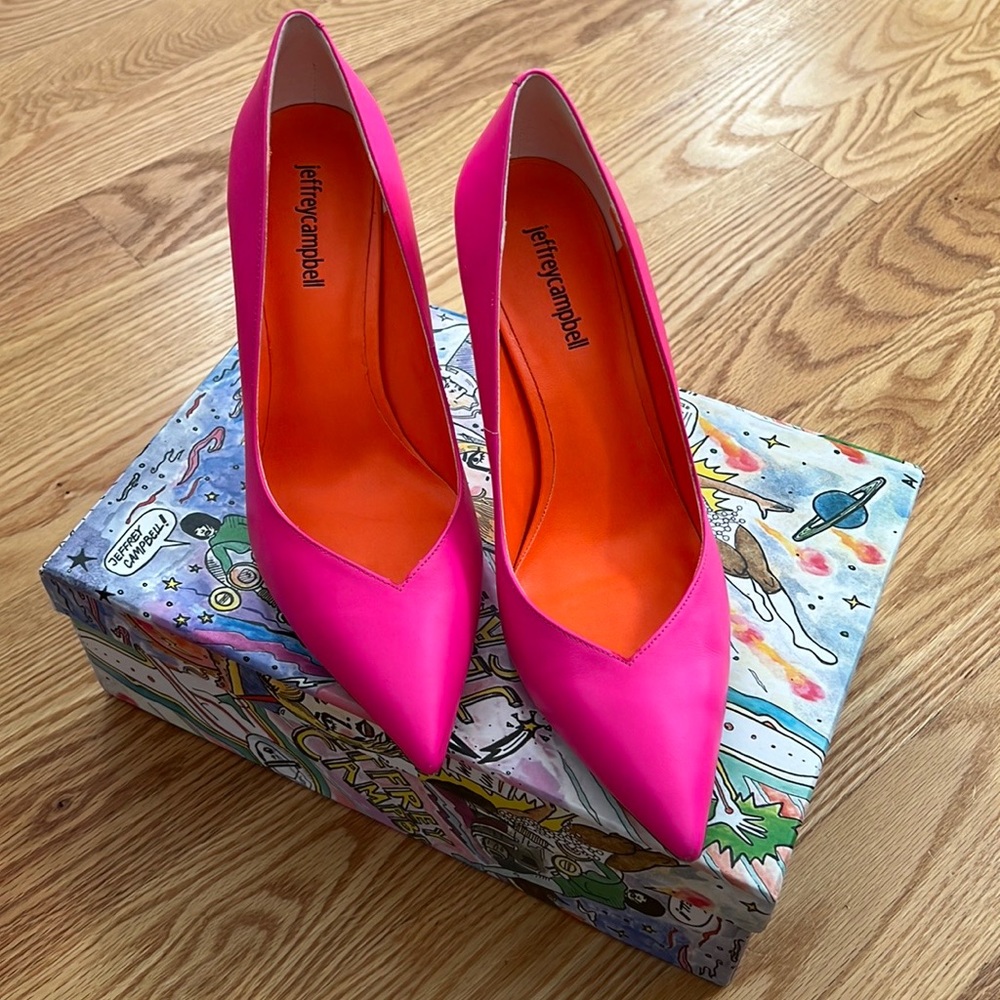 Jeffrey Campbell hot pink pumps
